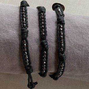 Chan Luu Black Mix Strand Leather Bracelet